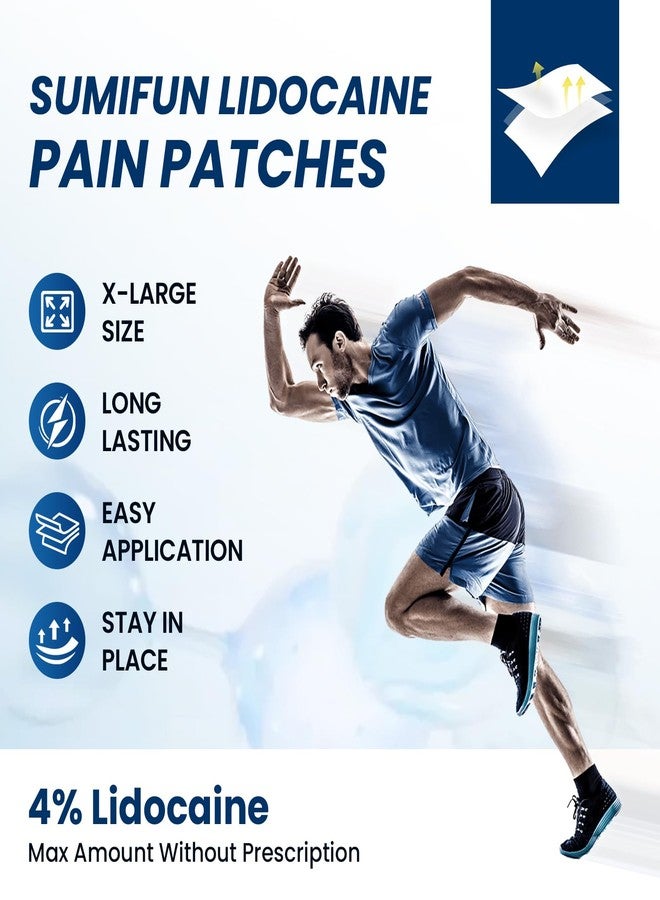 سوميفون لصقات سوميفن إكس إل ليدوكايين لتسكين الألم، 4% ليدوكايين أقصى قوة بدون وصفة طبية، حجم كبير جدًا 4.72 بوصة × 7.87 بوصة للصقات آلام الظهر الكاملة والمناطق الكبيرة (حجم كبير جدًا، العدد، 26) - Image 3